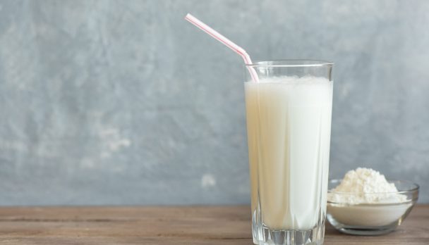 Vanilla,Protein,Shake.,Healthy,Sport,Fitness,Drink,With,Whey,Protein.